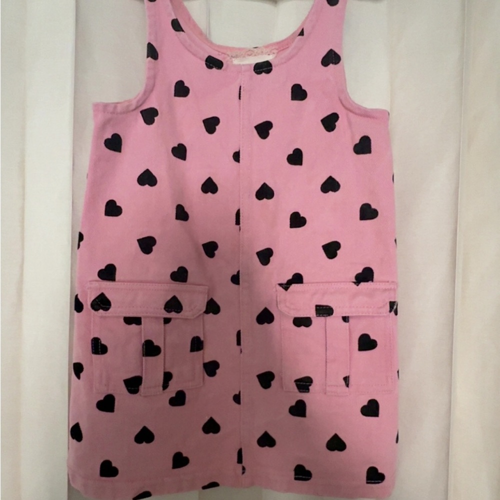btween Pink Heart Patterned Casual Dress